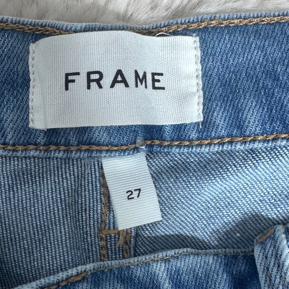 FRAME Le Cutoff Denim Shorts Sand Dollar Blue Cuffed Stretch Size 27 LCC969 - Picture 4 of 6